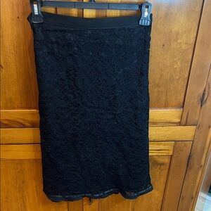Italian Vintage Della Celle NY Chic Black Lace Pencil Skirt